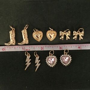 5 Pairs of Gold Costume Jewelry Charms; Paired for Earrings